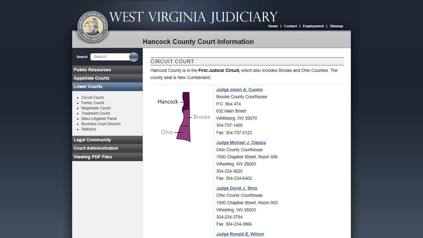 Hancock County Court Information - West Virginia Judiciary