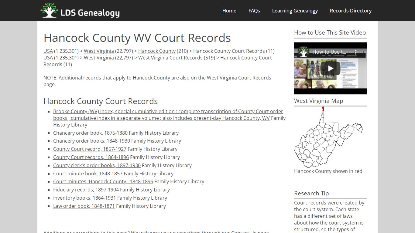 Hancock County WV Court Records