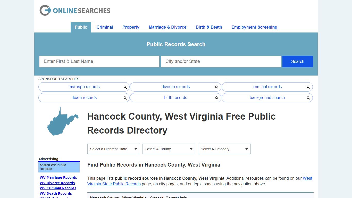 Hancock County, West Virginia Public Records Directory